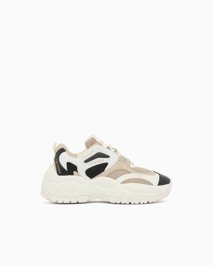 Sneakers in mesh and microsuede