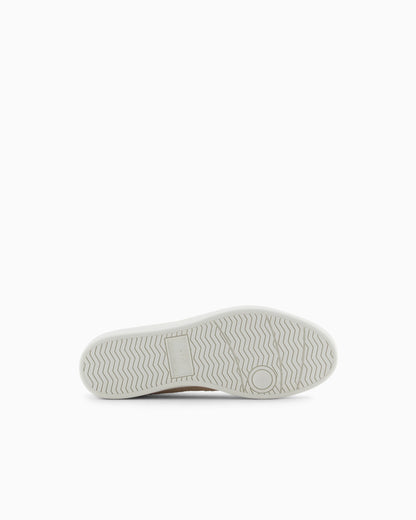 Sneakers with allover logo inserts