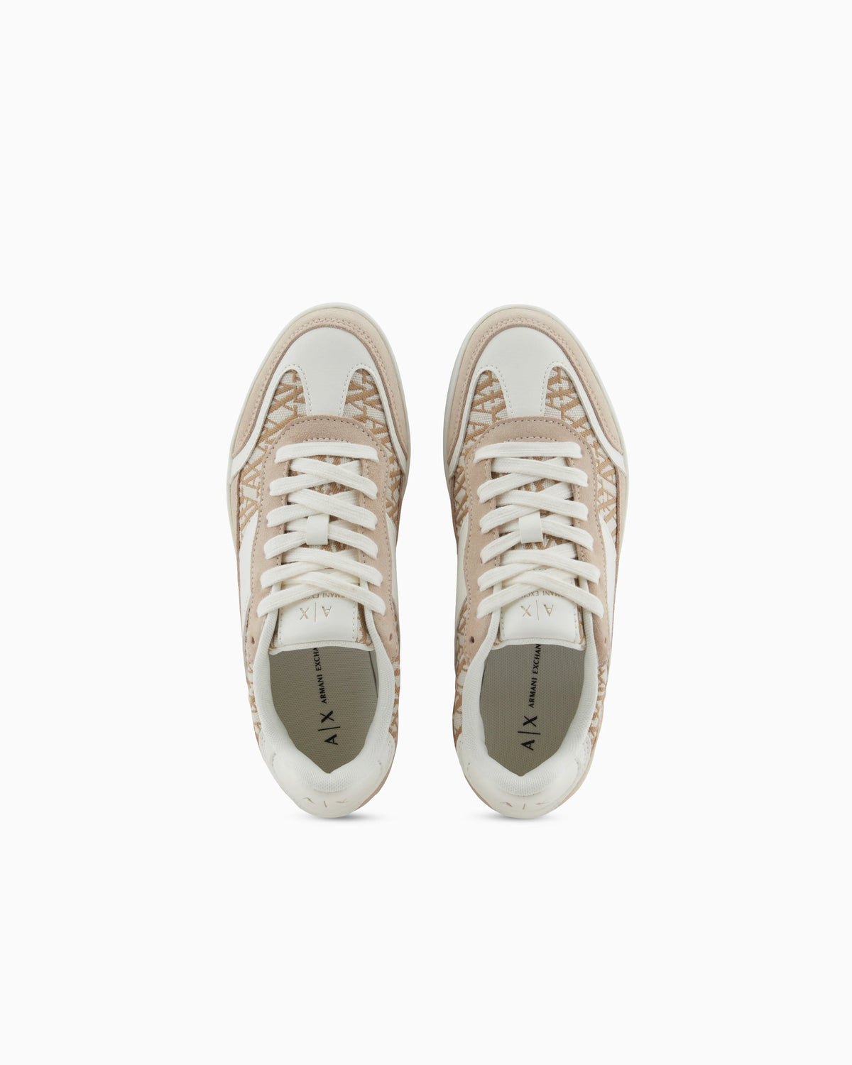 Sneakers with allover logo inserts