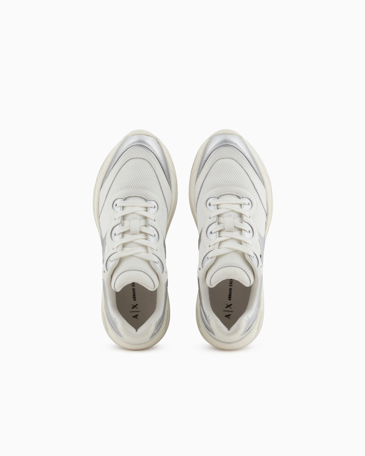 Sneakers with metallic inserts