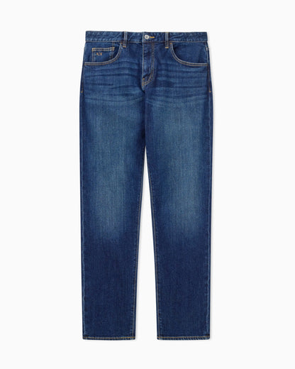 Comfort slim-fit cotton denim jeans with fading Essential