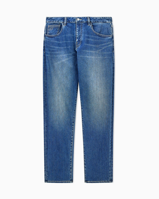 Comfort slim-fit jeans in faded cotton denim Essential