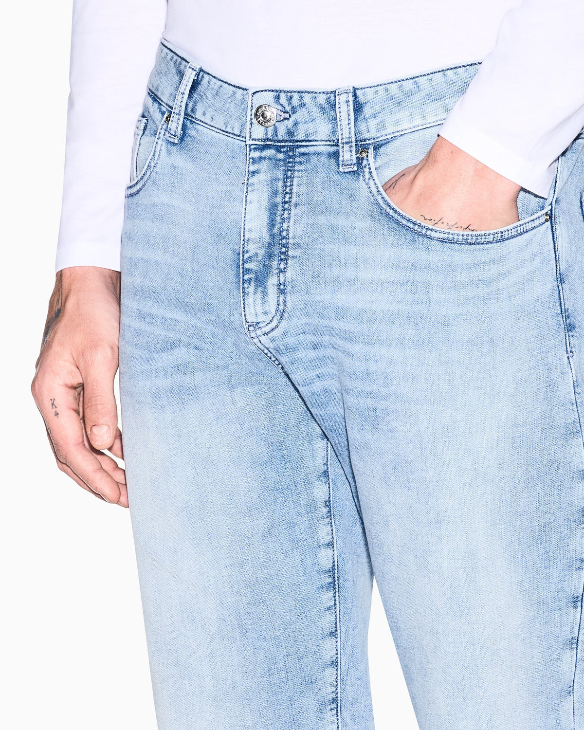 Comfort slim-fit jeans Essential in faded fleece denim