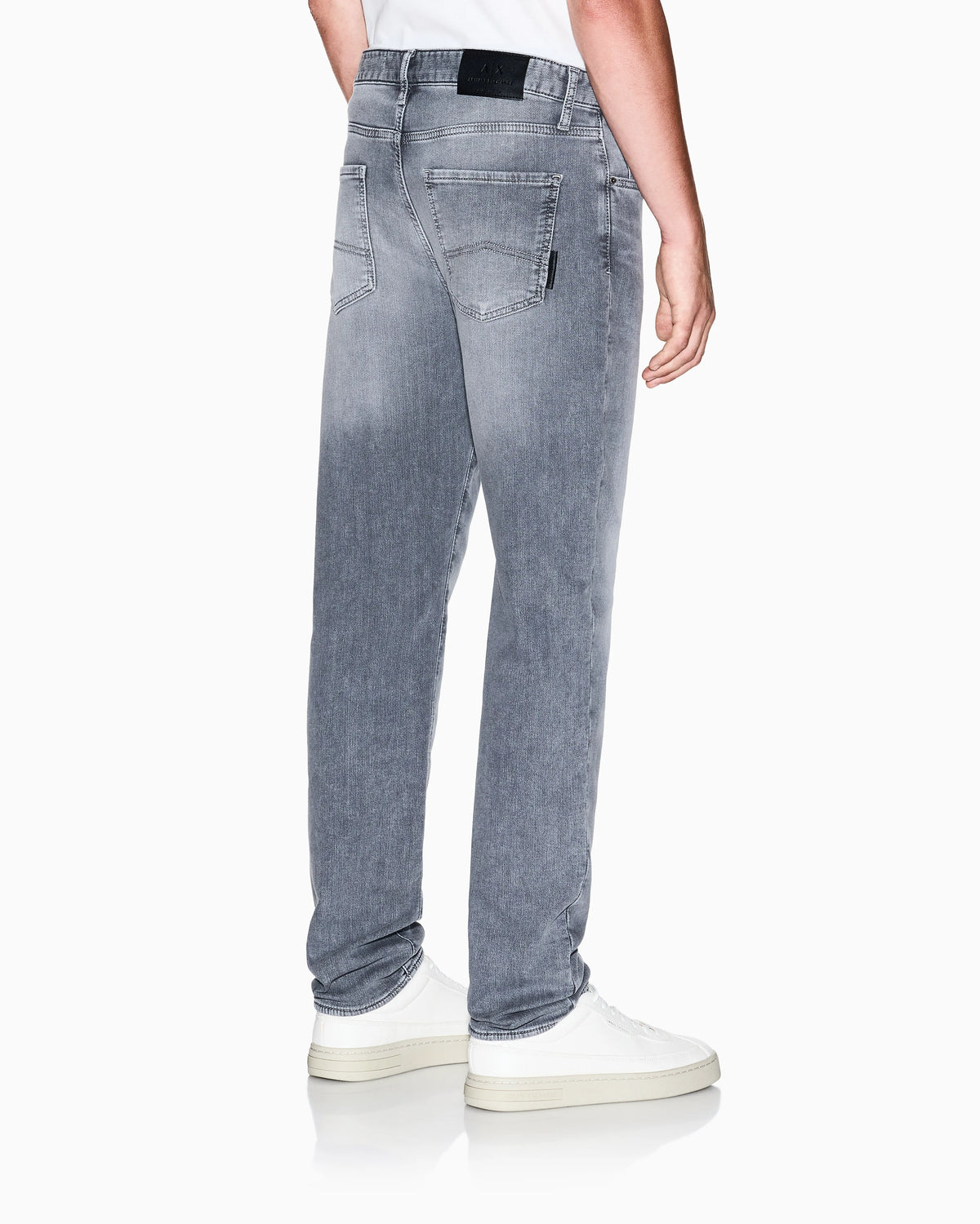 Faded fleece denim jeans with a comfort slim fit