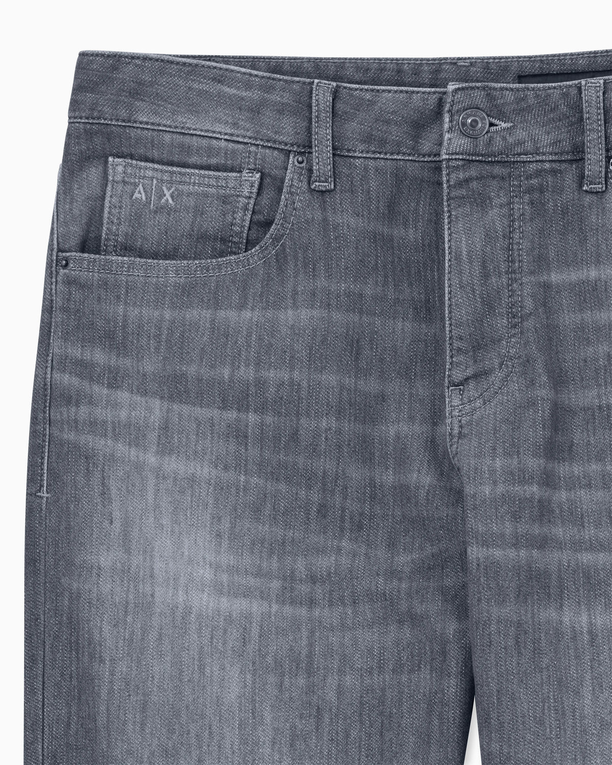 Faded fleece denim jeans with a comfort slim fit
