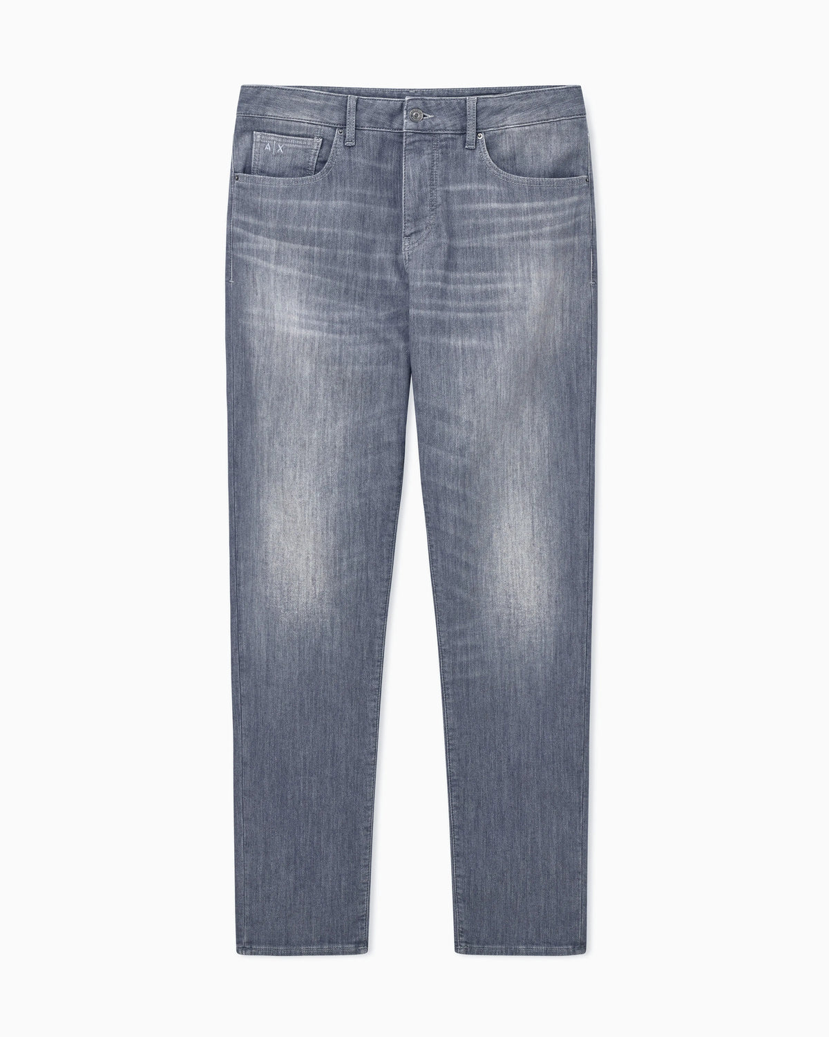 Faded fleece denim jeans with a comfort slim fit