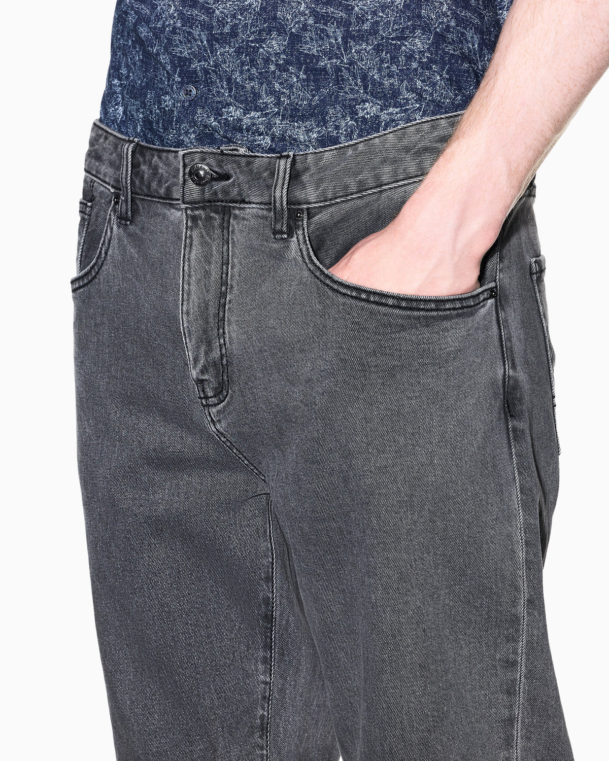 Slim Fit Jeans Stretch Denim Grey Delicate Wash