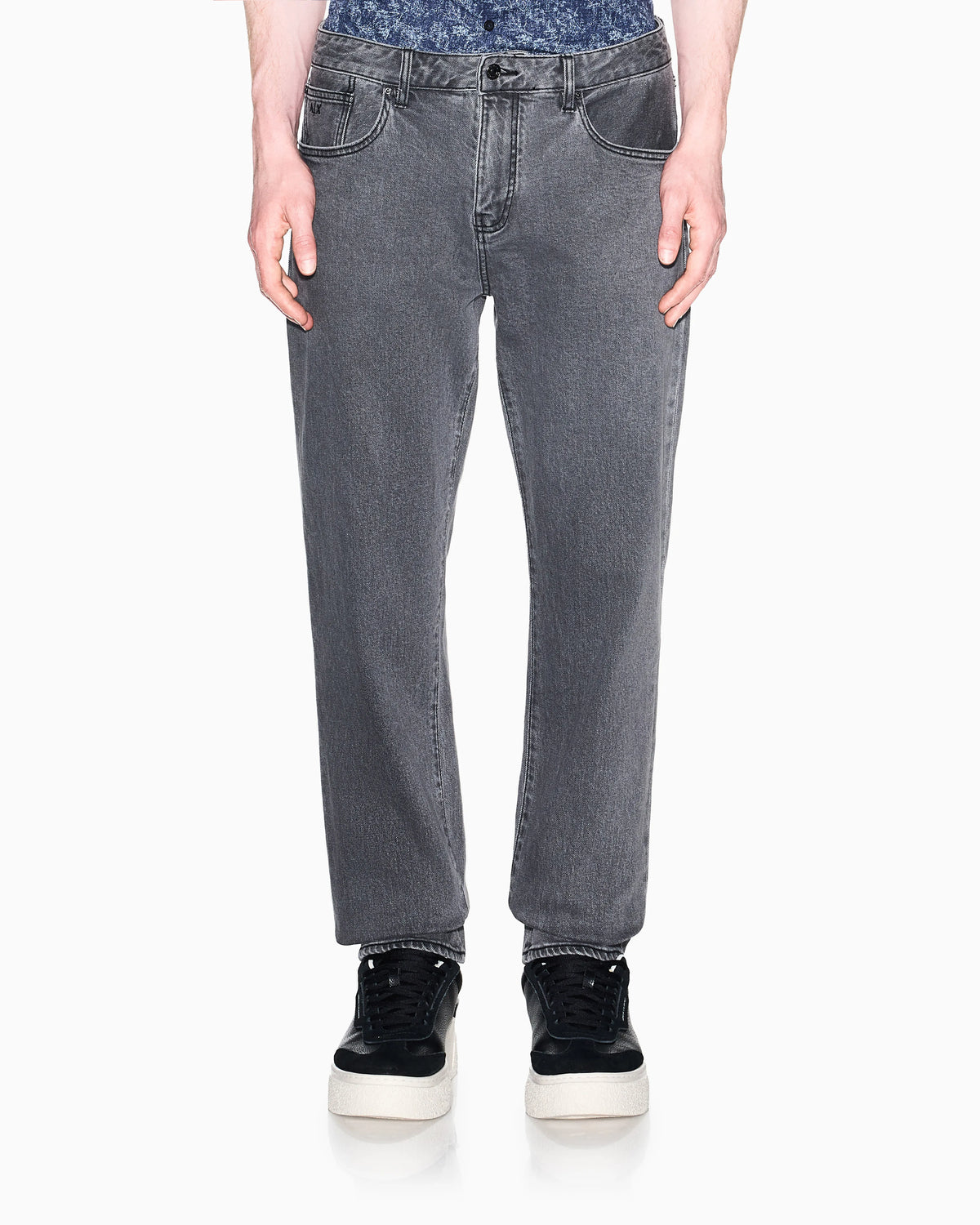 Slim Fit Jeans Stretch Denim Grey Delicate Wash
