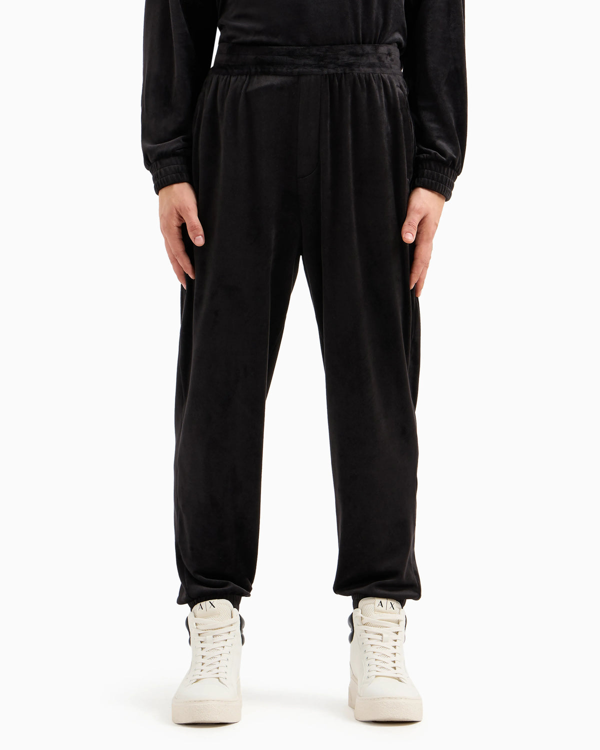 Oversized velour jogger trousers