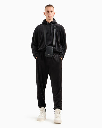 Oversized velour jogger trousers