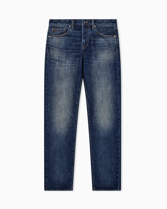 straight fit 5 pockets pant in cotton denim