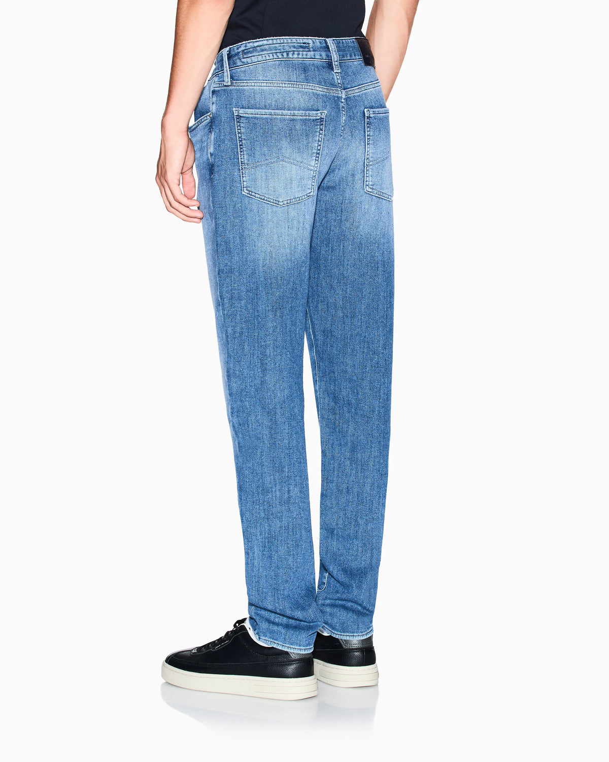 Slim-fit 5-pocket jeans in washed fleece denim Essential