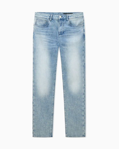 Slim-fit 5-pocket jeans in washed fleece denim Essential