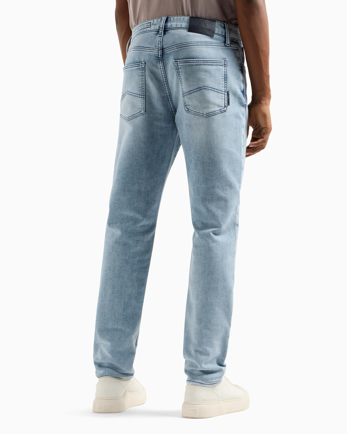 Slim-fit 5-pocket jeans in washed fleece denim Essential