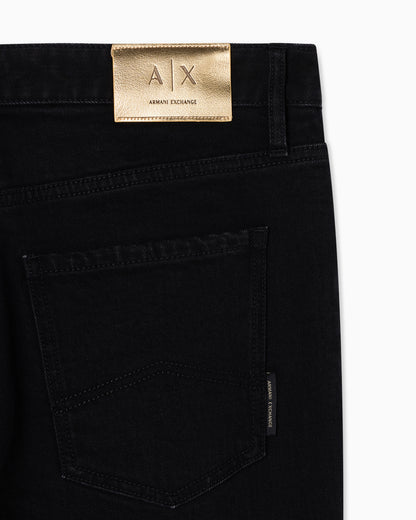 slim Jeans Black Wash in Stretch Denim
