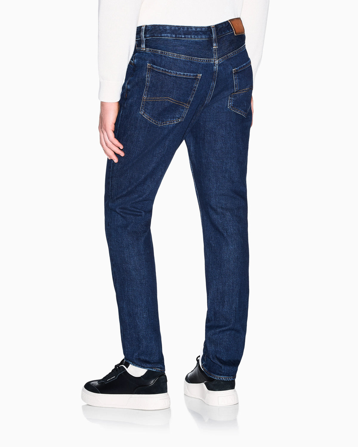slim Jeans in Faded Blue Stretch Denim