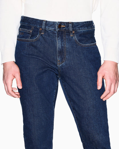 slim Jeans in Faded Blue Stretch Denim