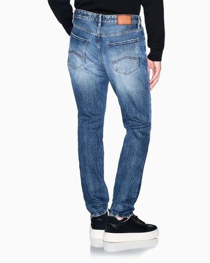 Classic Wash Blue Stretch Denim slim Jeans
