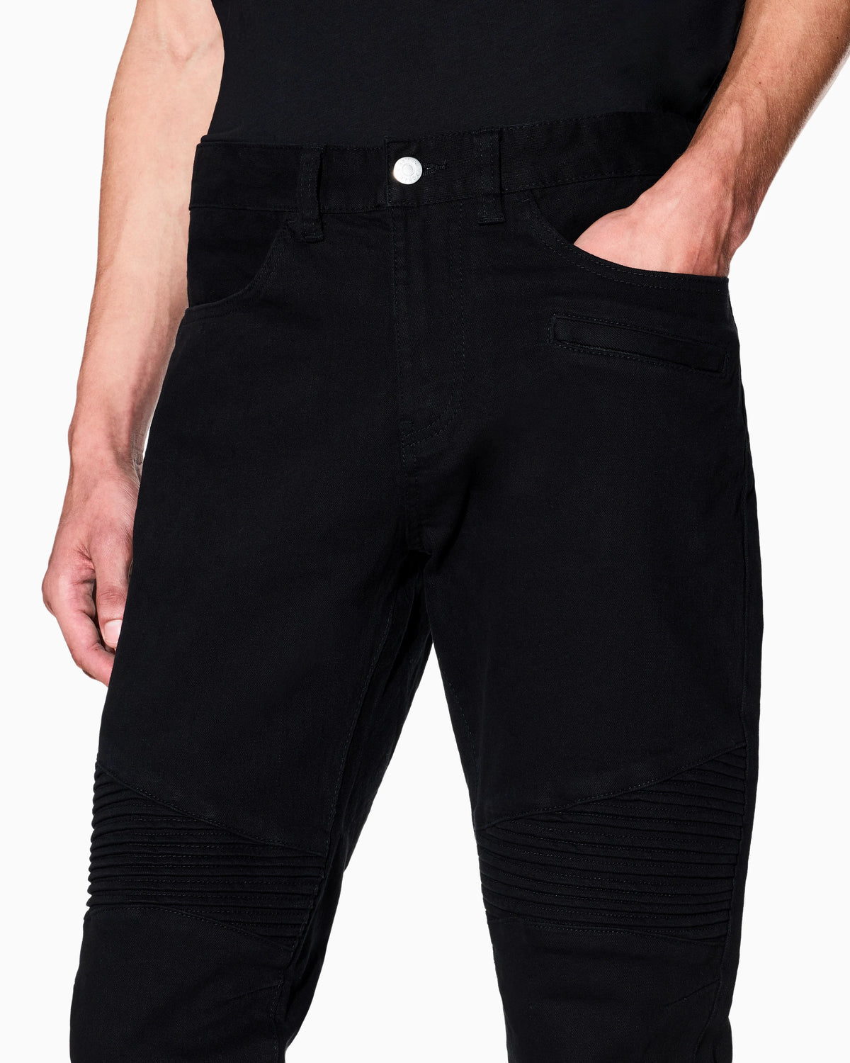 Slim Fit Biker Jeans with a Distressed Effect