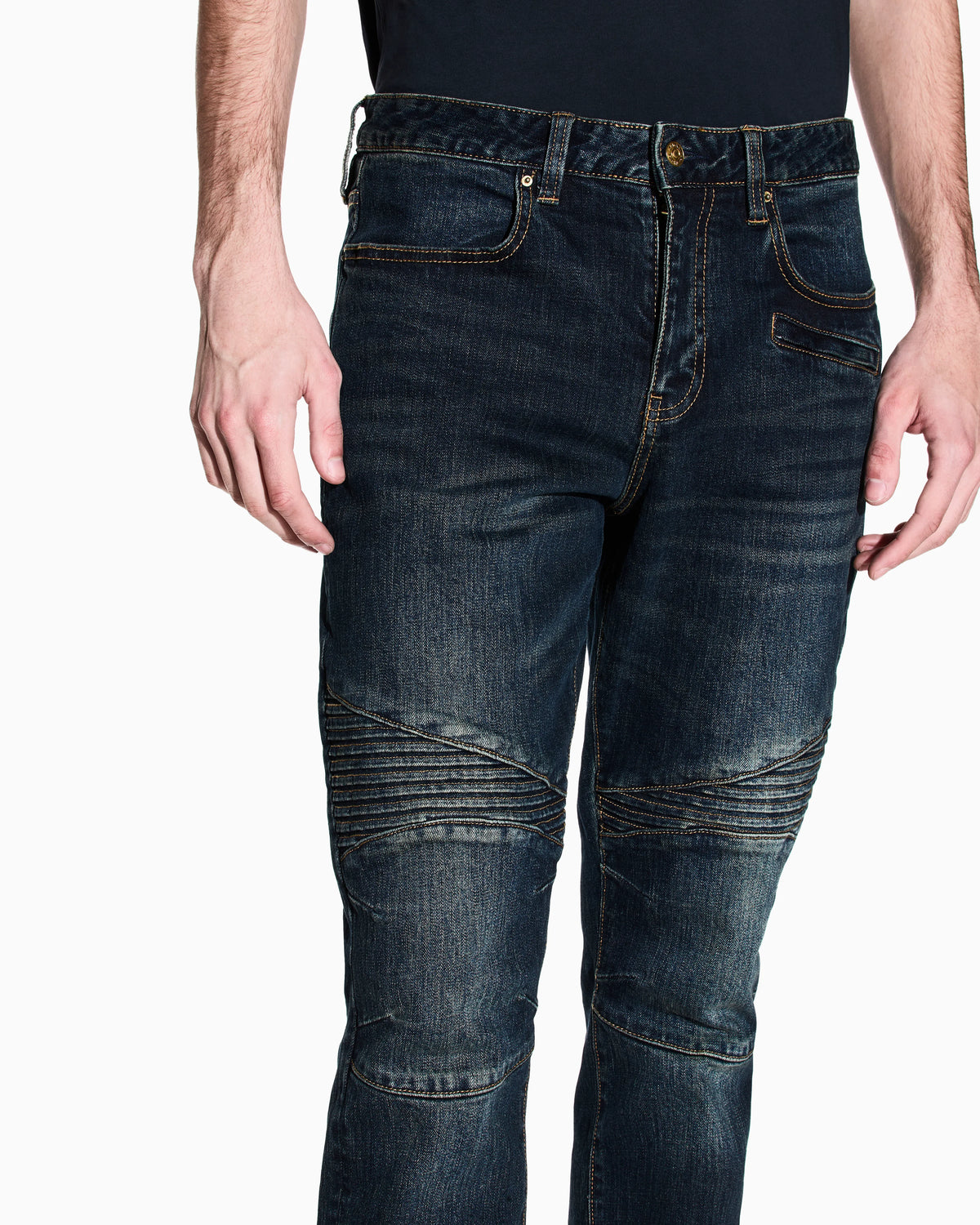 Skinny Fit Biker Jeans with a Distressed Effect