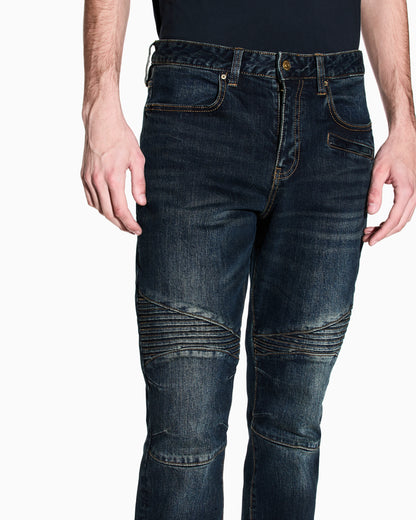 Skinny Fit Biker Jeans with a Distressed Effect