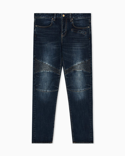 Skinny Fit Biker Jeans with a Distressed Effect