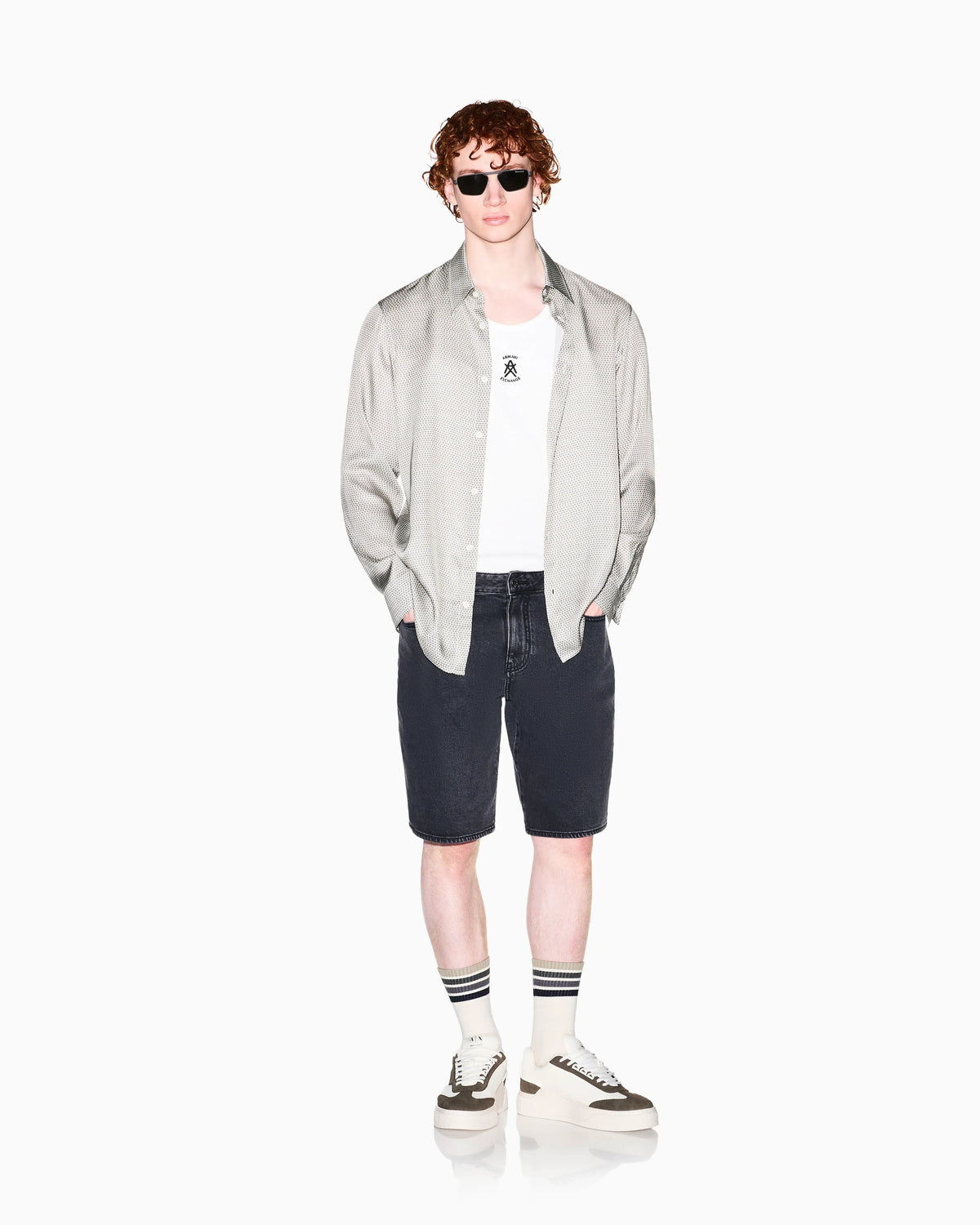 Light Wash Grey Stretch Denim Shorts 11.50 oz
