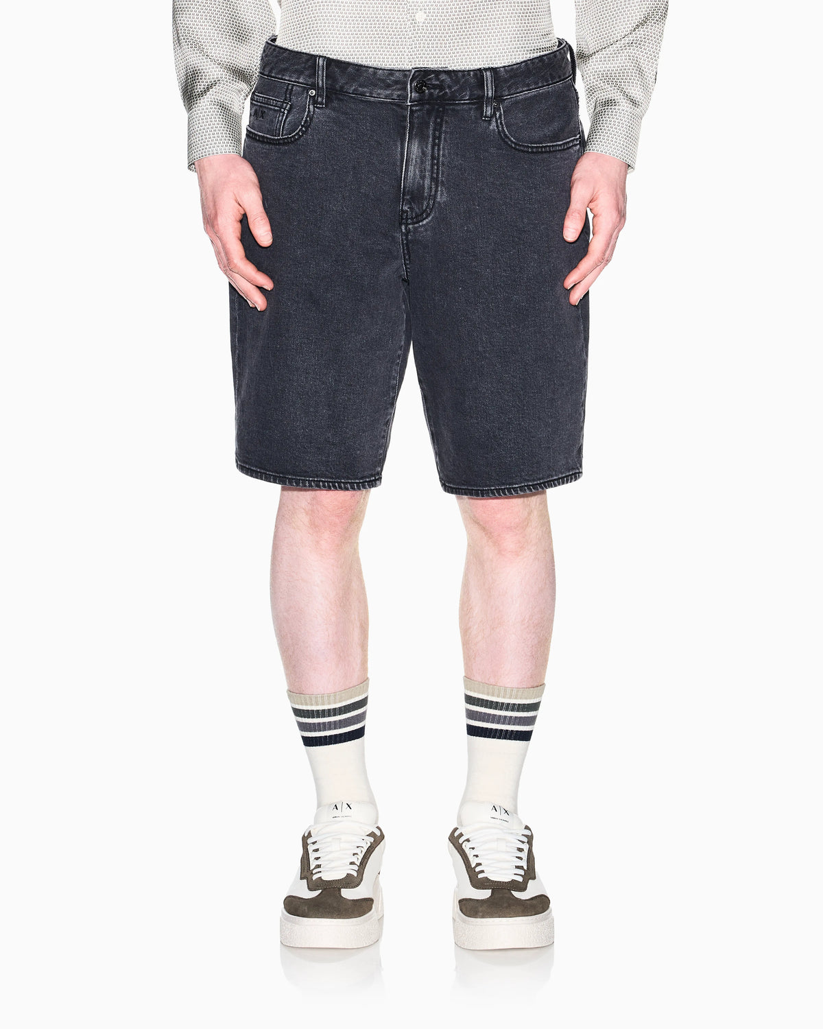 Light Wash Grey Stretch Denim Shorts 11.50 oz