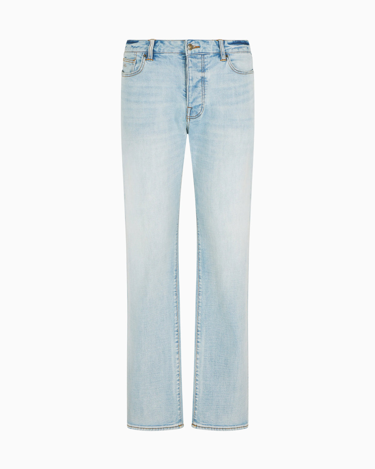 J88 relaxed straight jeans in stone washed cotton denim