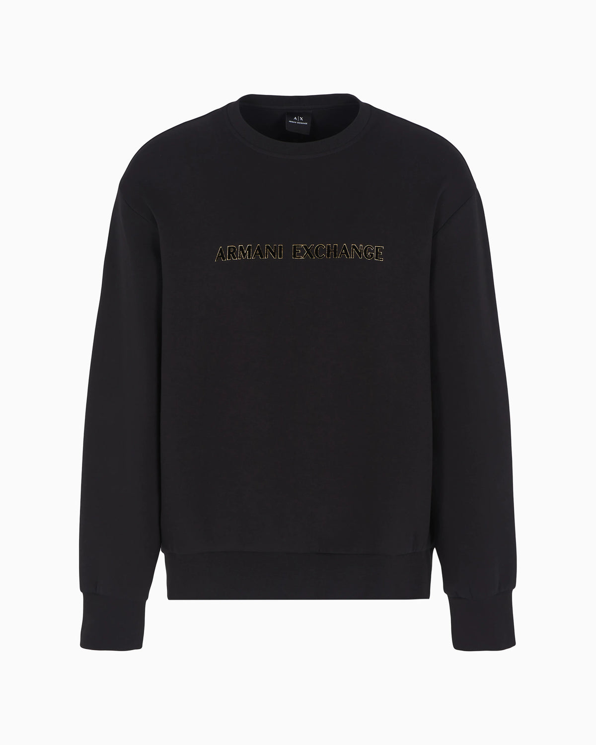 Crewneck sweatshirt with metal profile logo