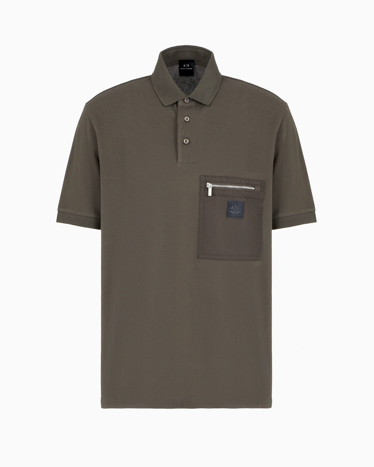 Short-sleeved cotton polo with pocket