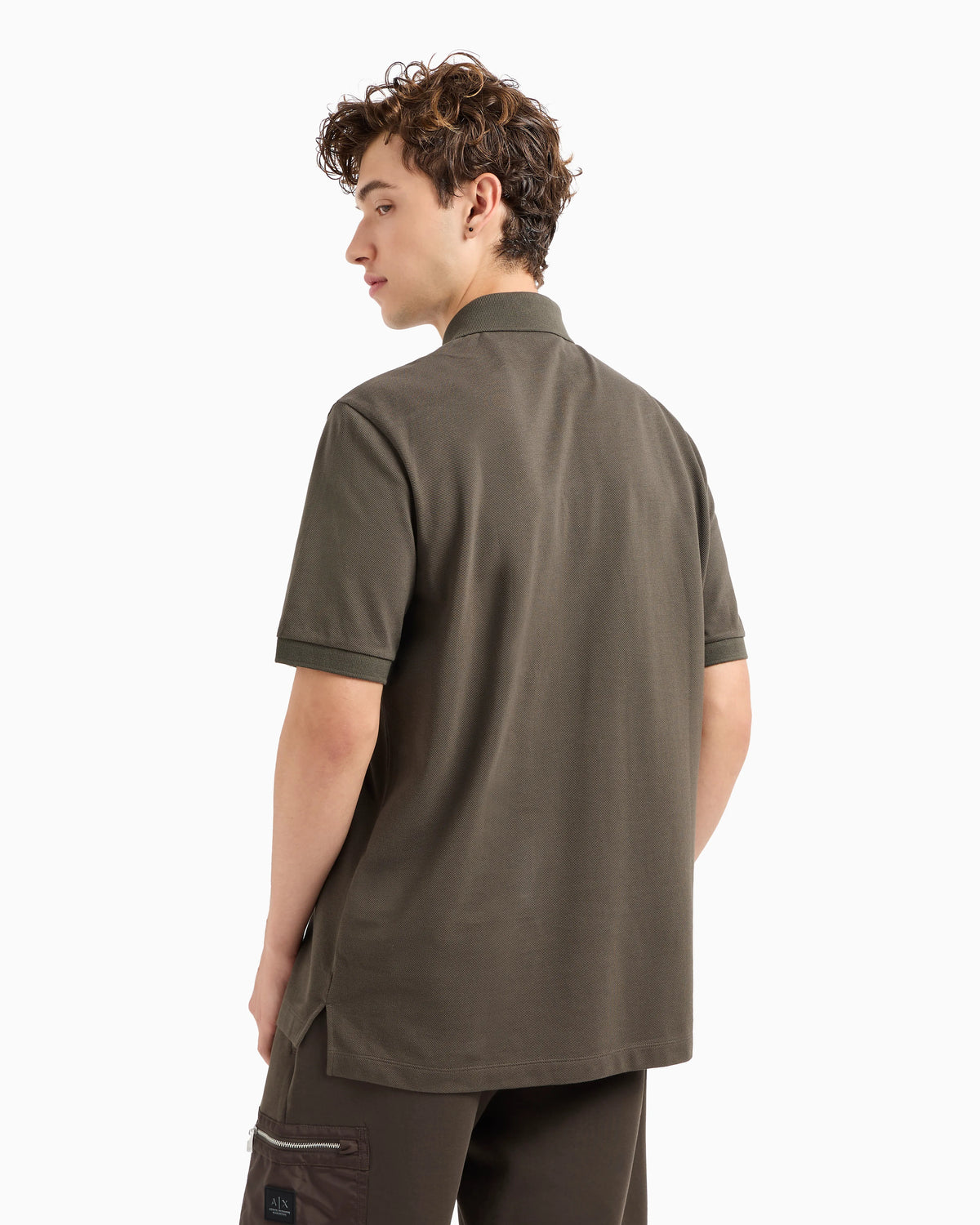Short-sleeved cotton polo with pocket