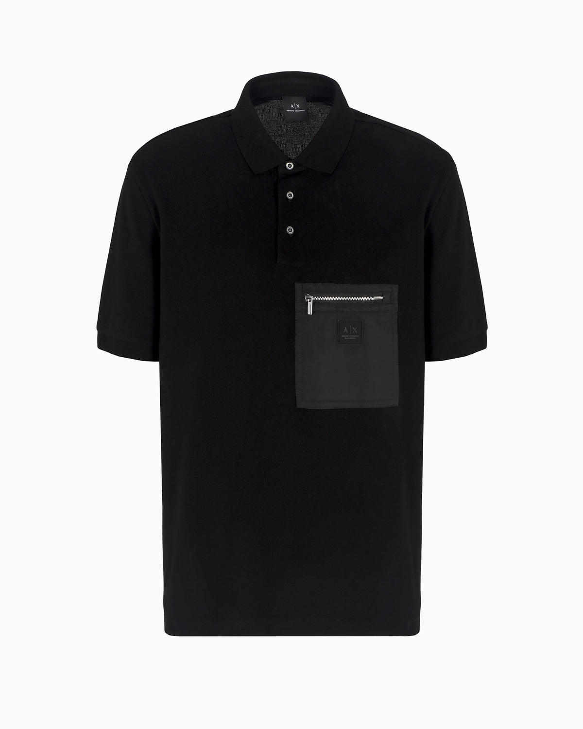 Short-sleeved cotton polo with pocket