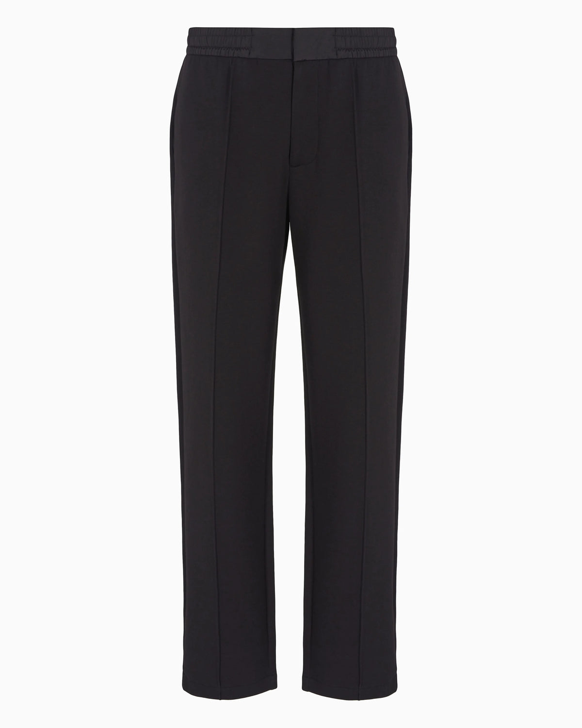 Bonded cotton oversized trousers with visible stitching