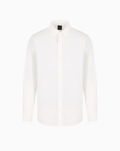 Regular fit cotton shirt with allover logo in tone