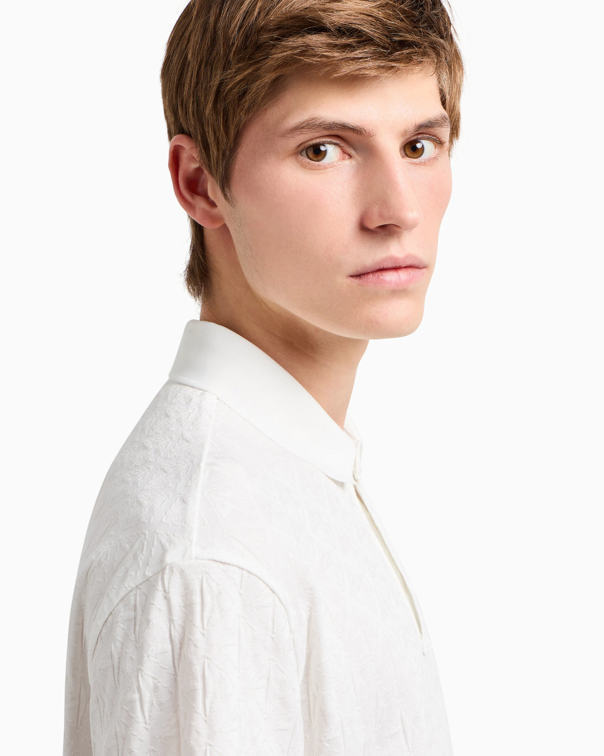 Regular fit polo shirt with tone-on-tone allover logo