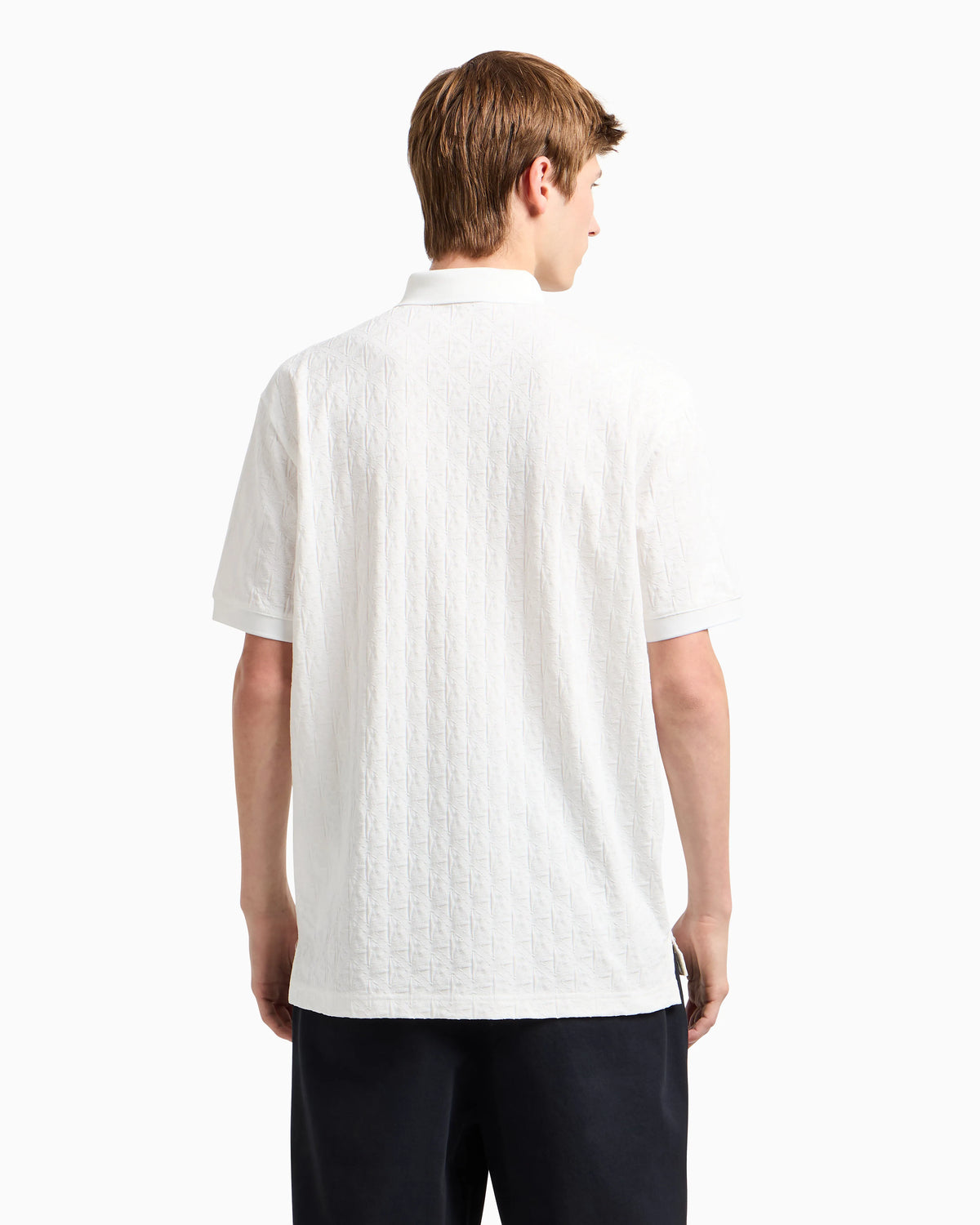 Regular fit polo shirt with tone-on-tone allover logo