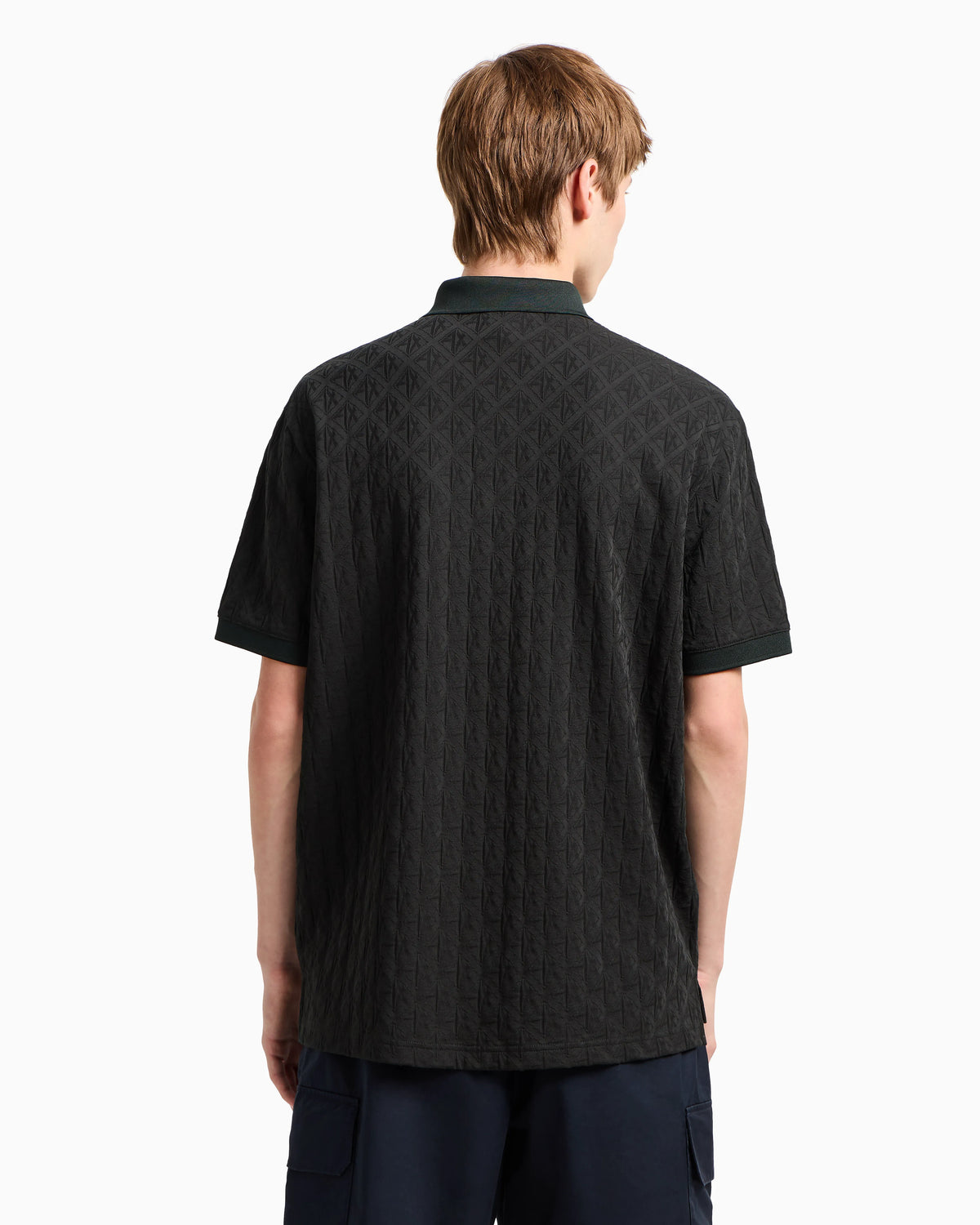 Regular fit polo shirt with tone-on-tone allover logo