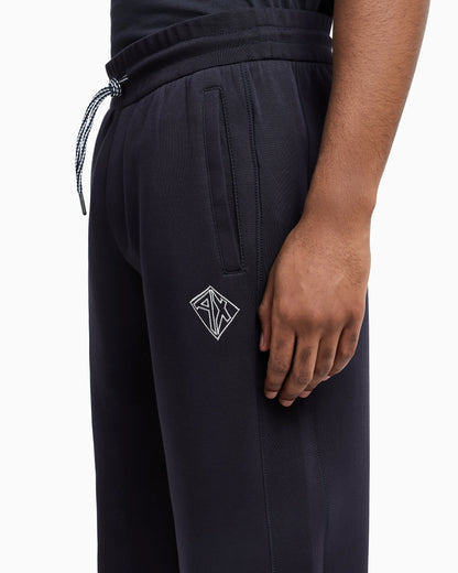 Jogger pants in sweatshirt with contrasting inserts