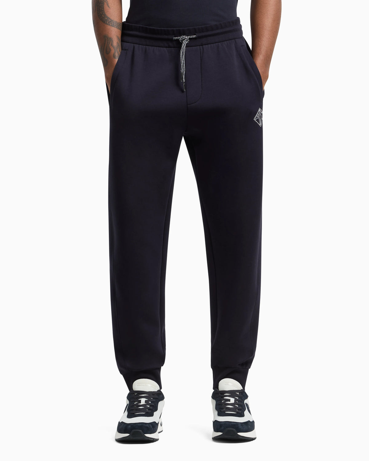 Jogger pants in sweatshirt with contrasting inserts