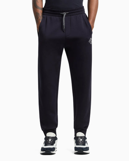 Jogger pants in sweatshirt with contrasting inserts