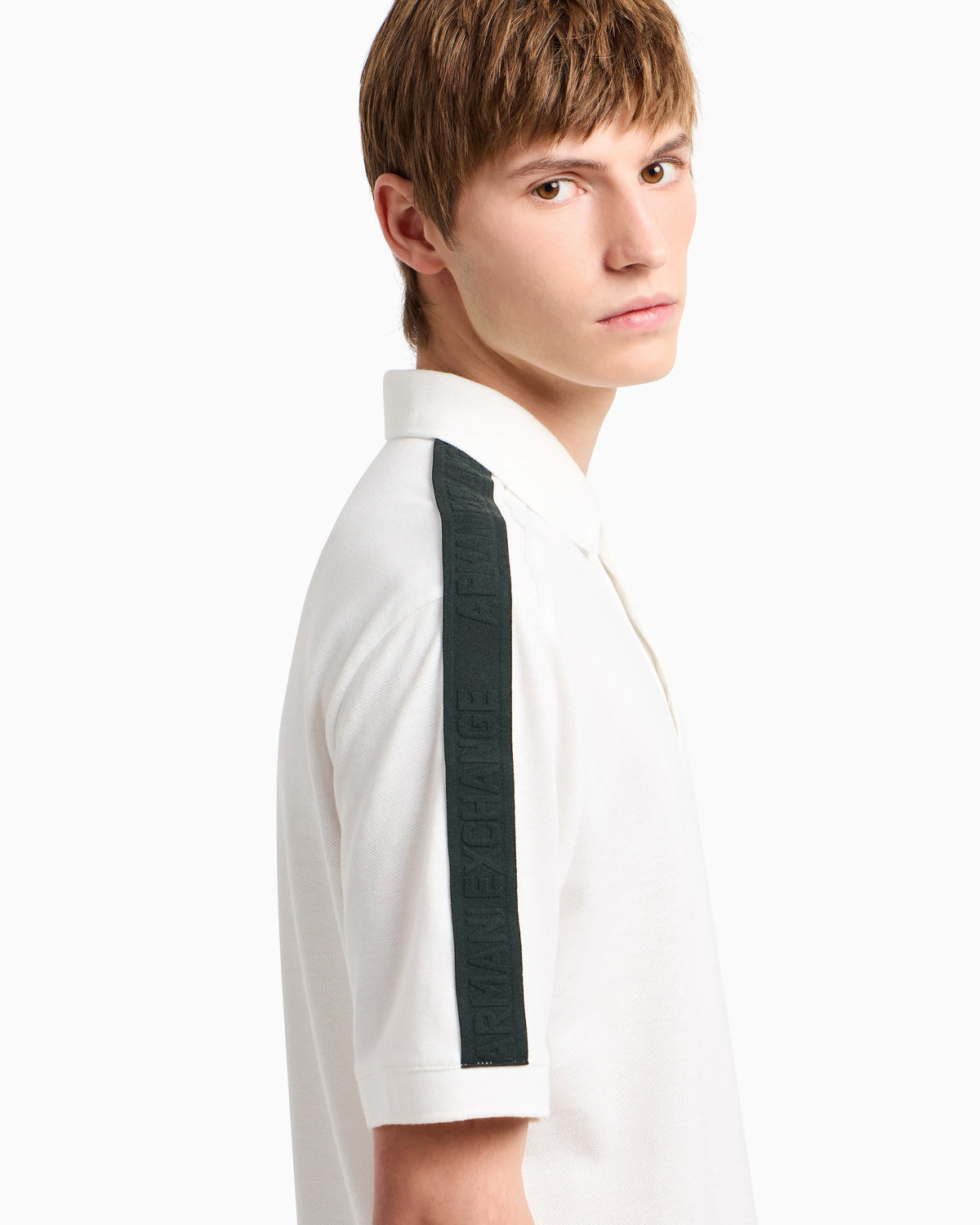 Regular fit piquet polo with shoulder bands