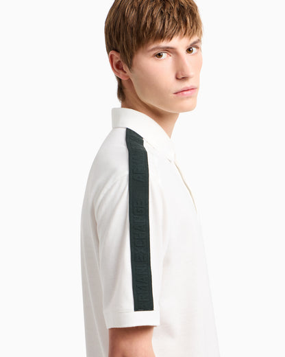 Regular fit piquet polo with shoulder bands