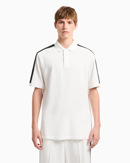 Regular fit piquet polo with shoulder bands