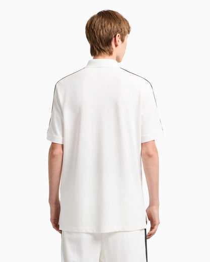 Regular fit piquet polo with shoulder bands