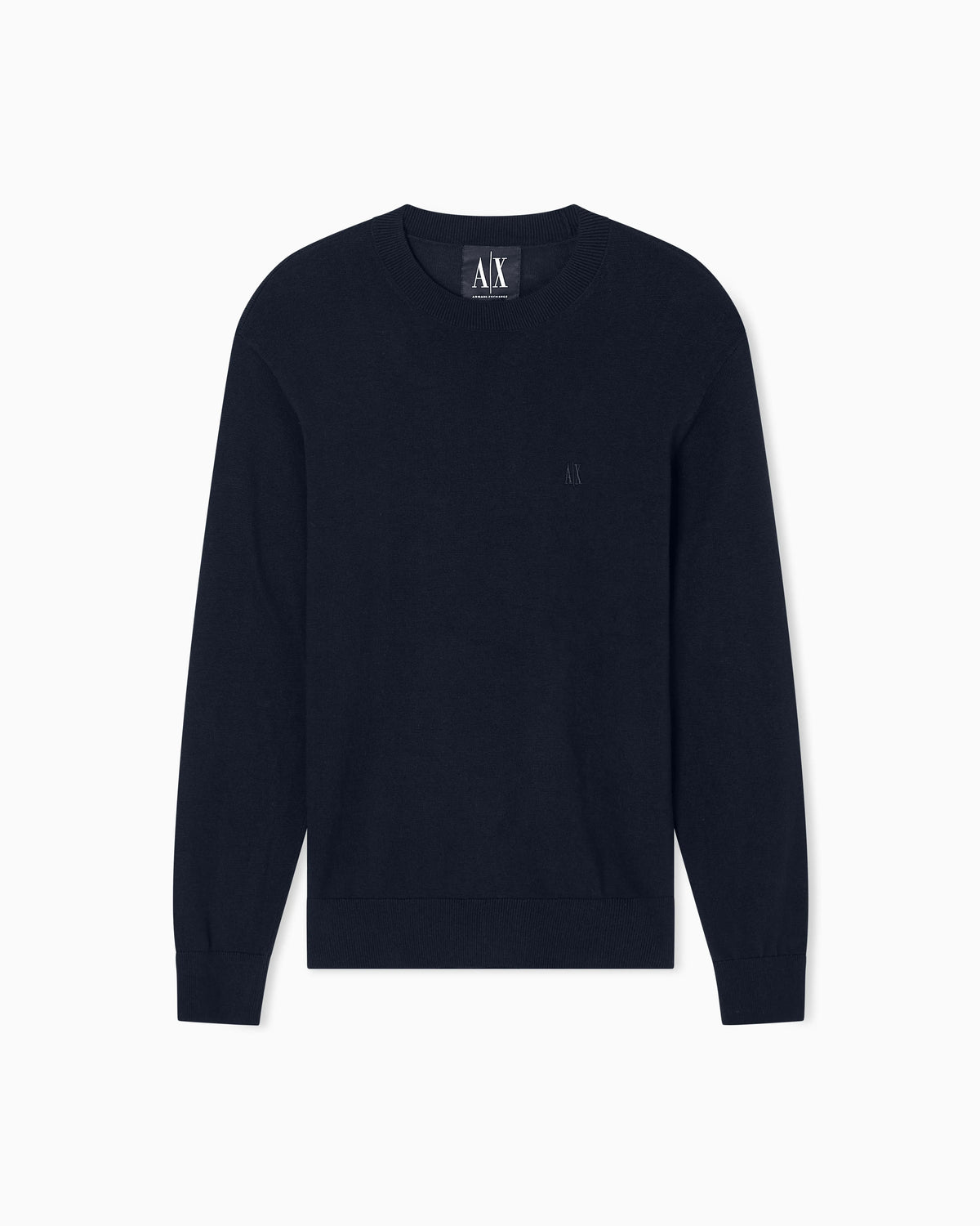 Crew neck sweater in a cotton blend with ribbed cuffs Icon