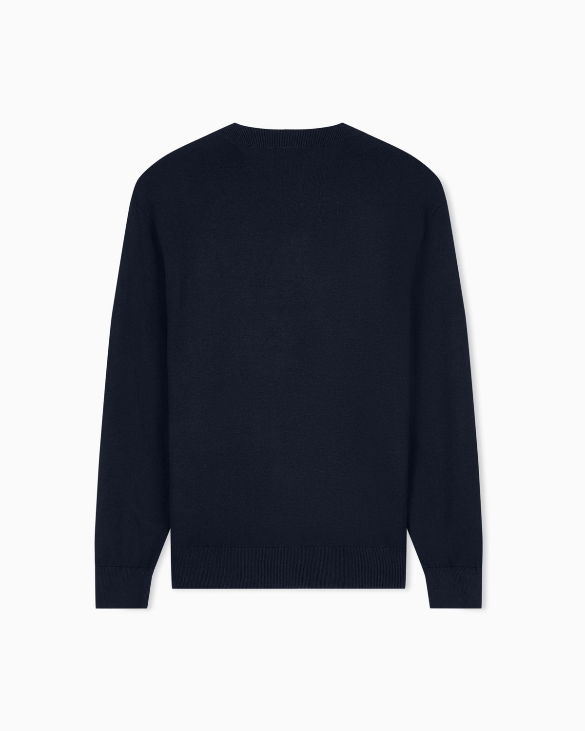 Crew neck sweater in a cotton blend with ribbed cuffs Icon