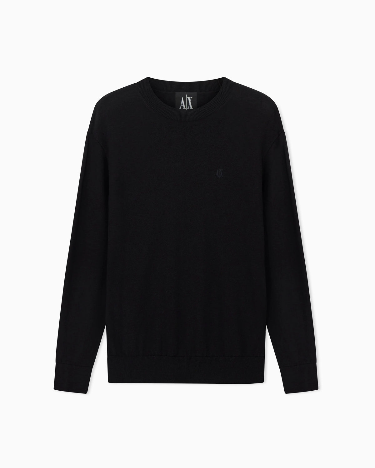 Crew neck sweater in a cotton blend with ribbed cuffs Icon
