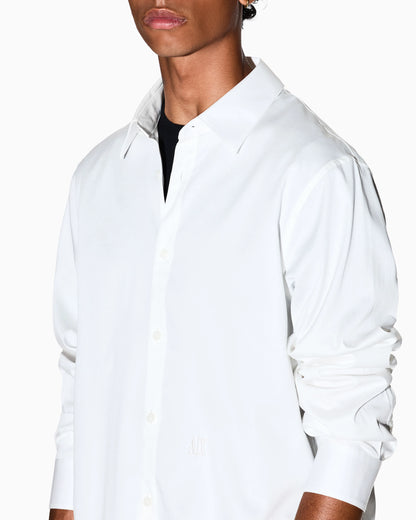 Long sleeve stretch cotton satin shirt Icon