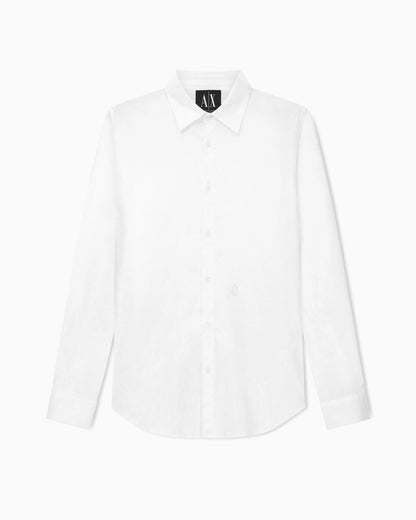 Long sleeve stretch cotton satin shirt Icon